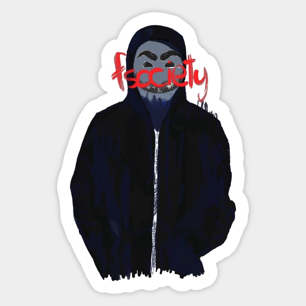 Fsociety - mr. Robot Sticker by Uwaki